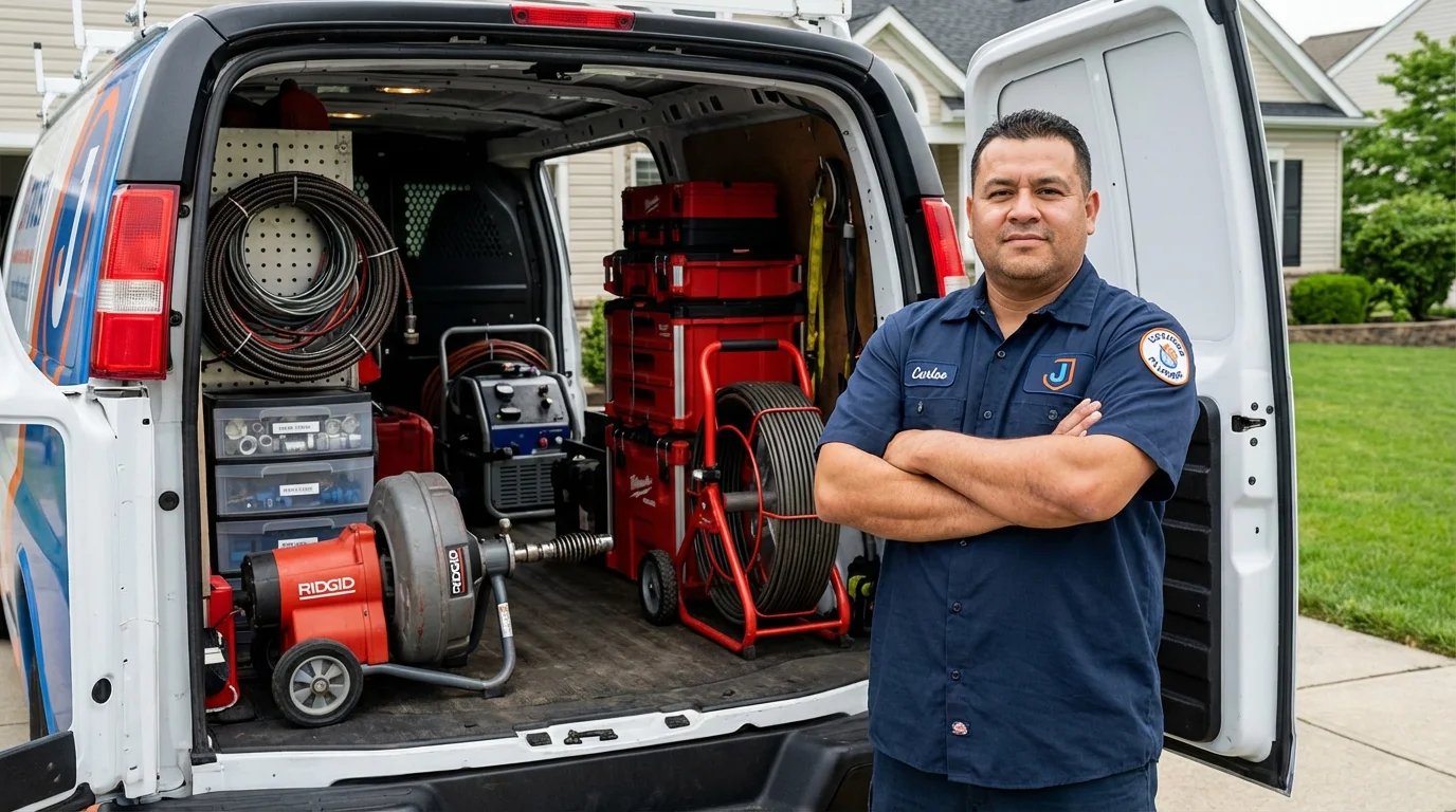 Professional drain cleaning equipment and Johns Plumbing LLC plumber in New Ellenton