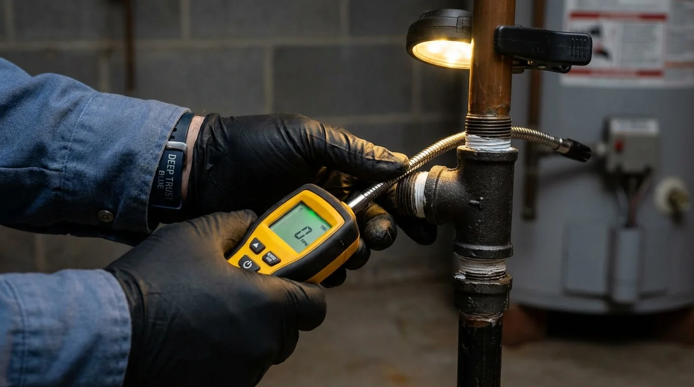 Gas leak detection with electronic sniffer by Johns Plumbing LLC in New Ellenton