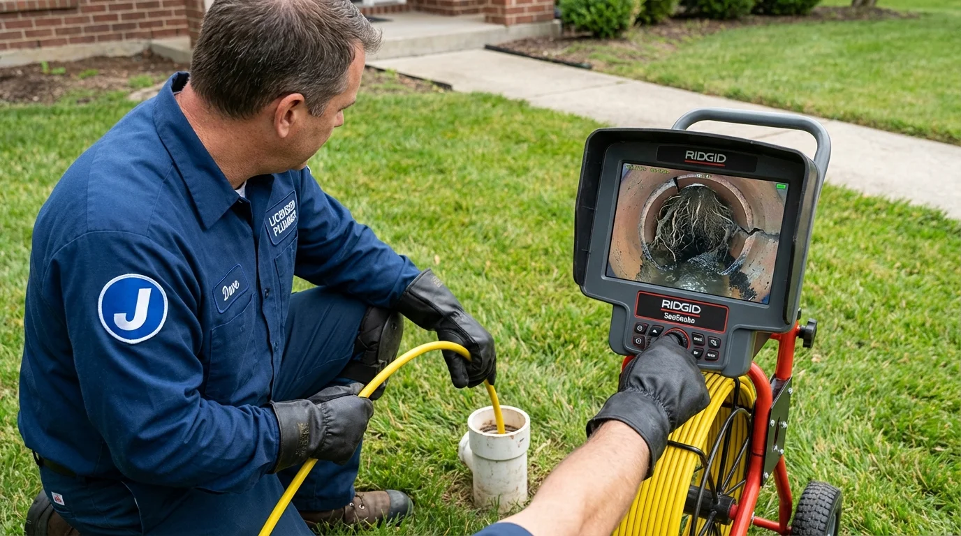 Sewer camera inspection being performed by Johns Plumbing LLC in New Ellenton