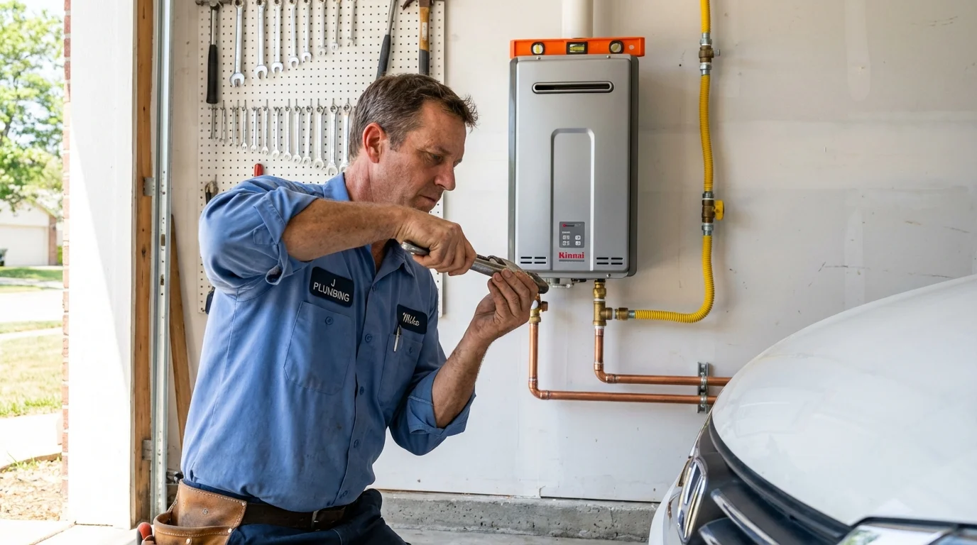 Tankless water heater installation by a Johns Plumbing LLC plumber in New Ellenton